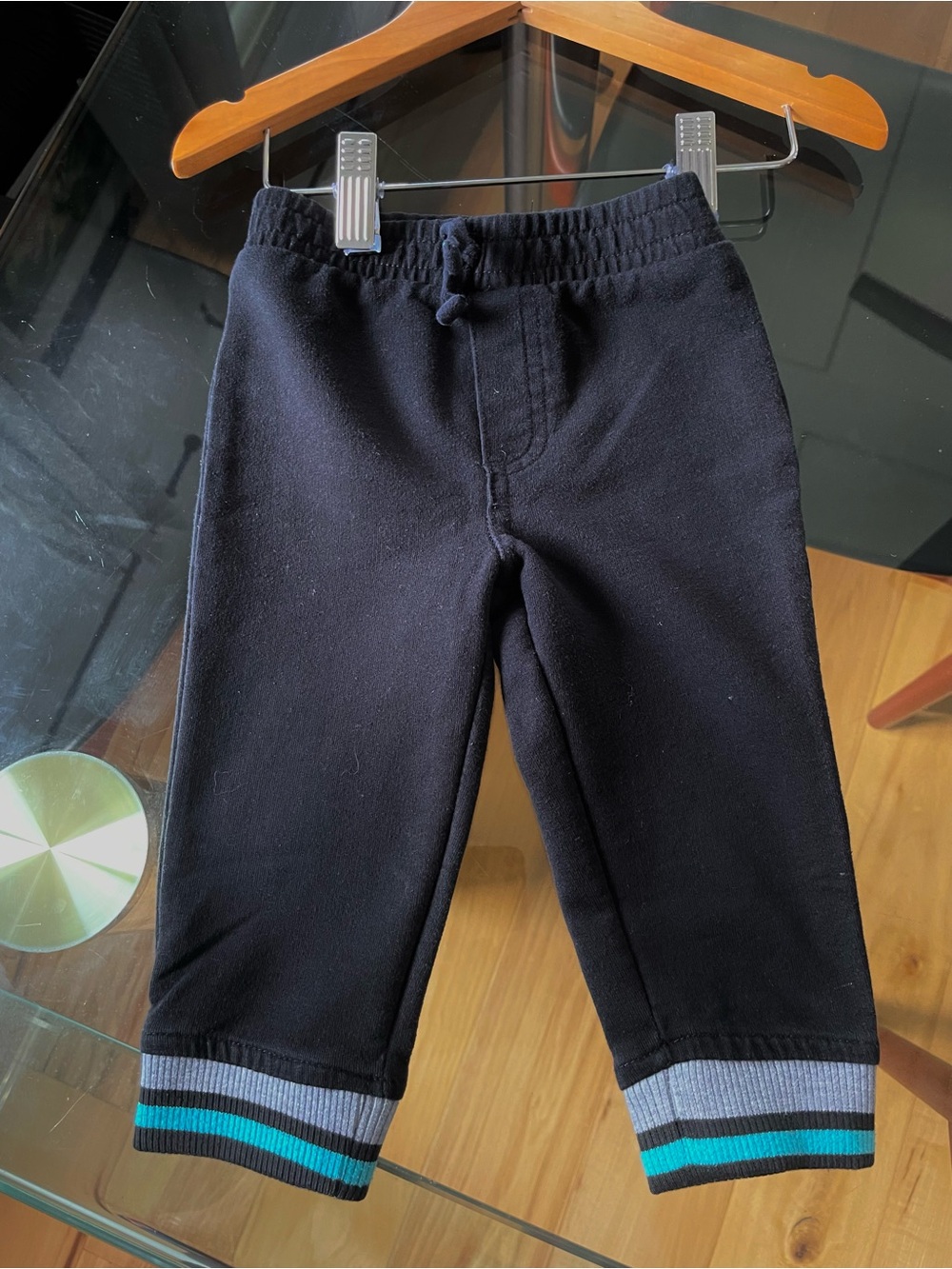 $4 💥Calvin Klein Joggers Sweatpants, Teal Black & Gray Ribbed Cuffs, Unisex